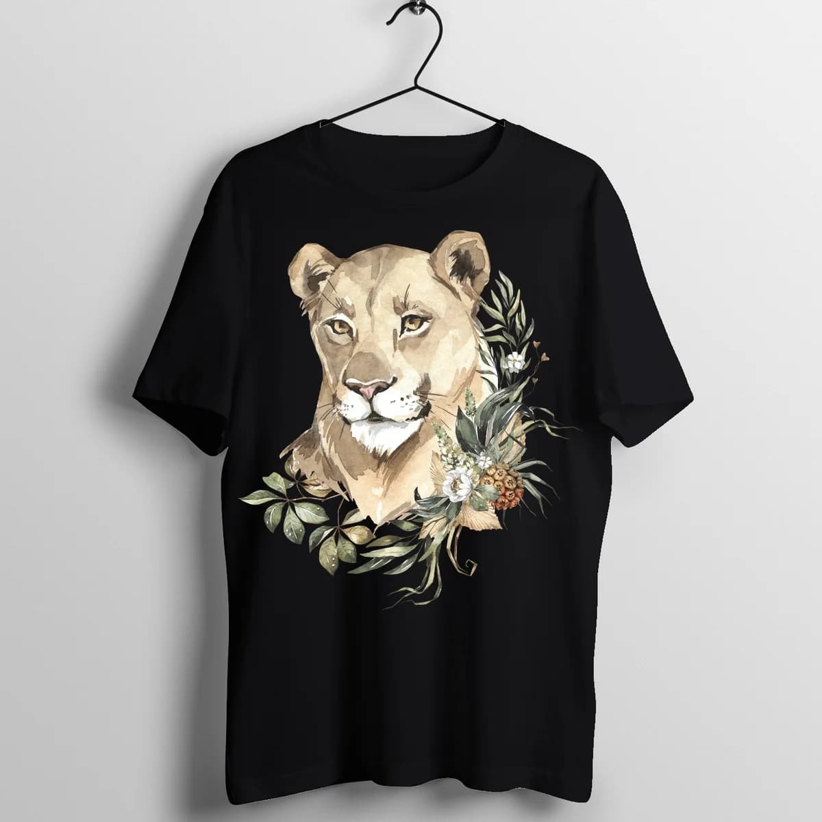 Wild Shadow Leopard Tattoo Graphic T-Shirt - Front Mockup
